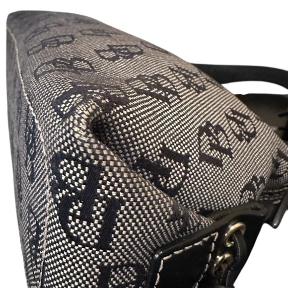 Dooney & Bourke Black Mini East West Slouch Bag Monogram Design and Leather Trim - Picture 4 of 15